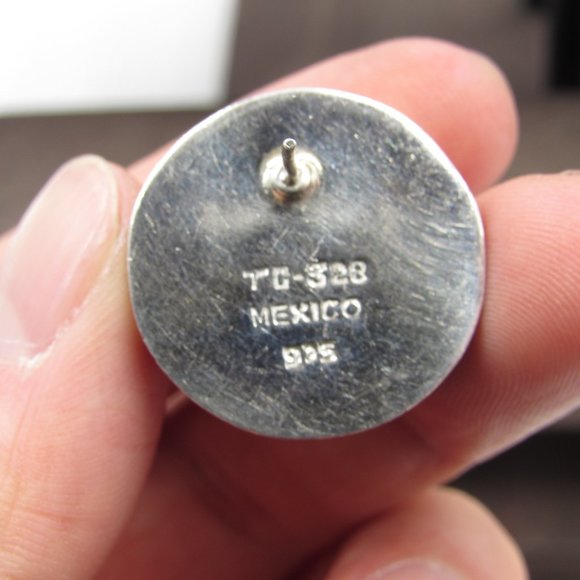 Sterling Silver Black Orb Style Stud Earrings - Picture 3 of 5